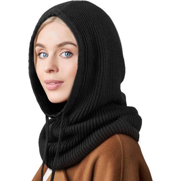 Unisex Light Black Beanie Skull Cap with Drawstring Warm Winter Hats Outdoor main image 7